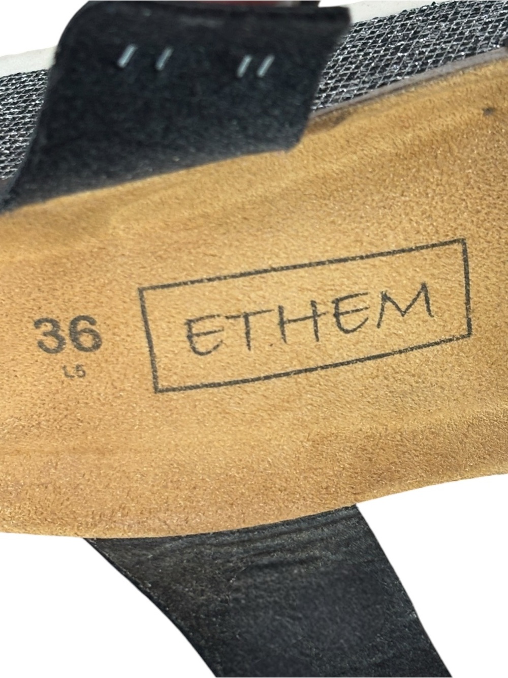Ethem Metallic Rhinestone Platform Corks Wedge Sandals - Picture 9 of 12
